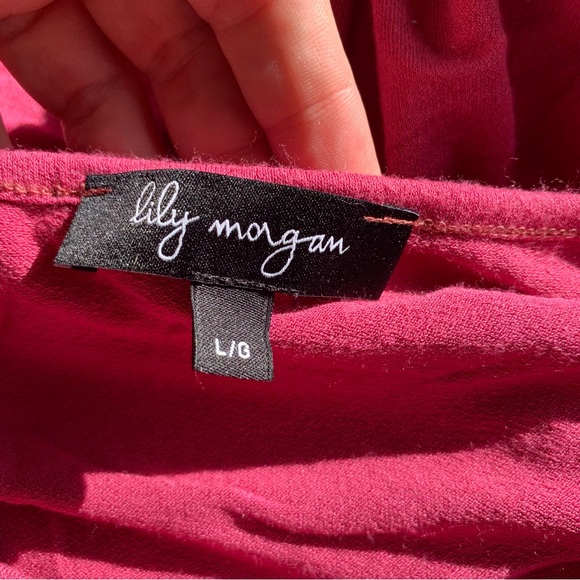 Lily Morgan pink size large 3/4" sleeve shirt - Picture 5 of 8